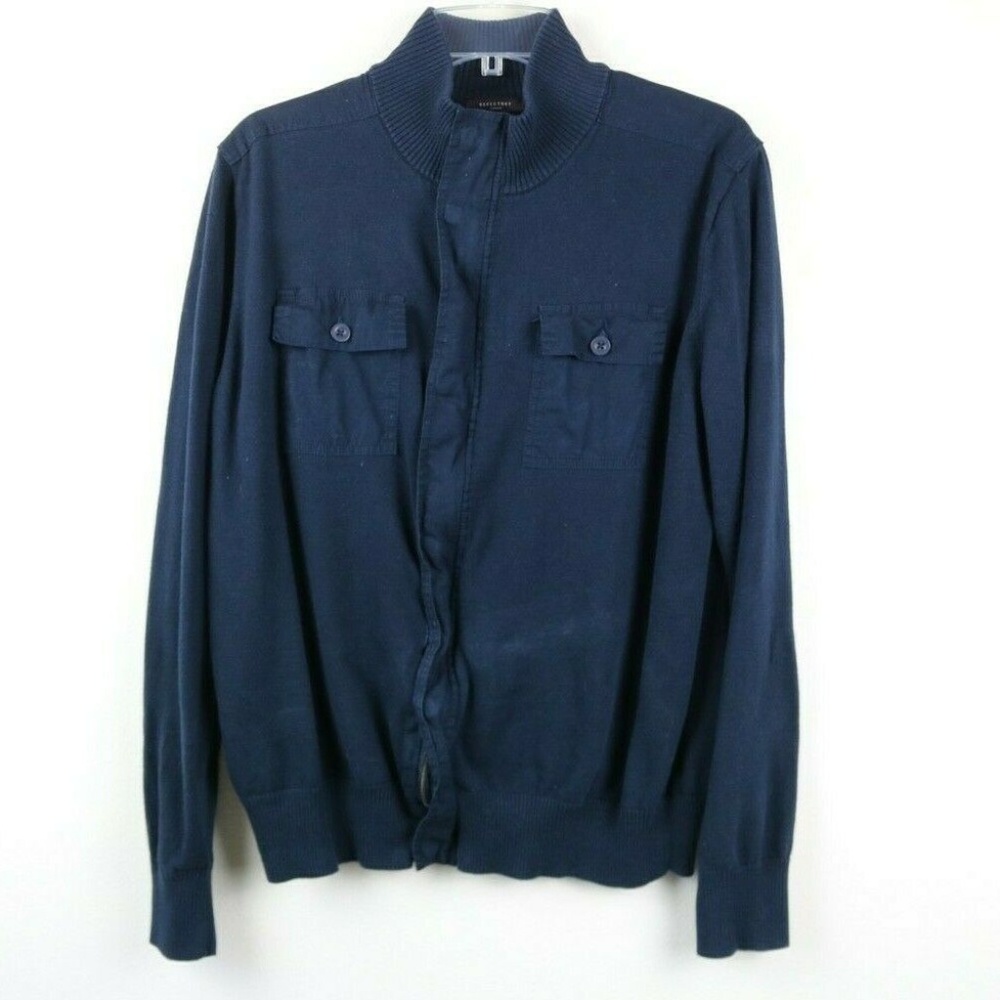 Refectory Mens Sweater Long Sleeve Zipper Buttons